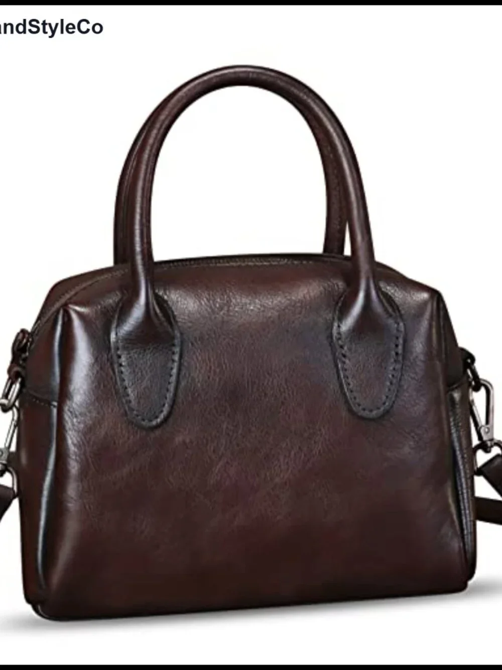 Genuine Leather Handbag for Women Leather Top Handle Purse Retro Handmade